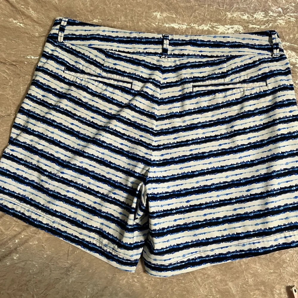 Striped Blue & White Women’s Shorts - Picture 5 of 8